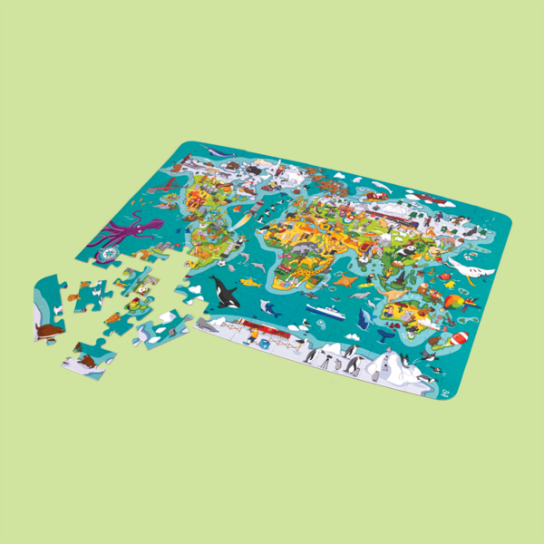 "2-in-1-Weltreise" Puzzle und Spiel
