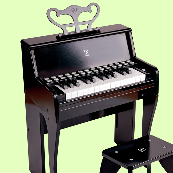 Leuchttasten-Piano mit Hocker, schwarz