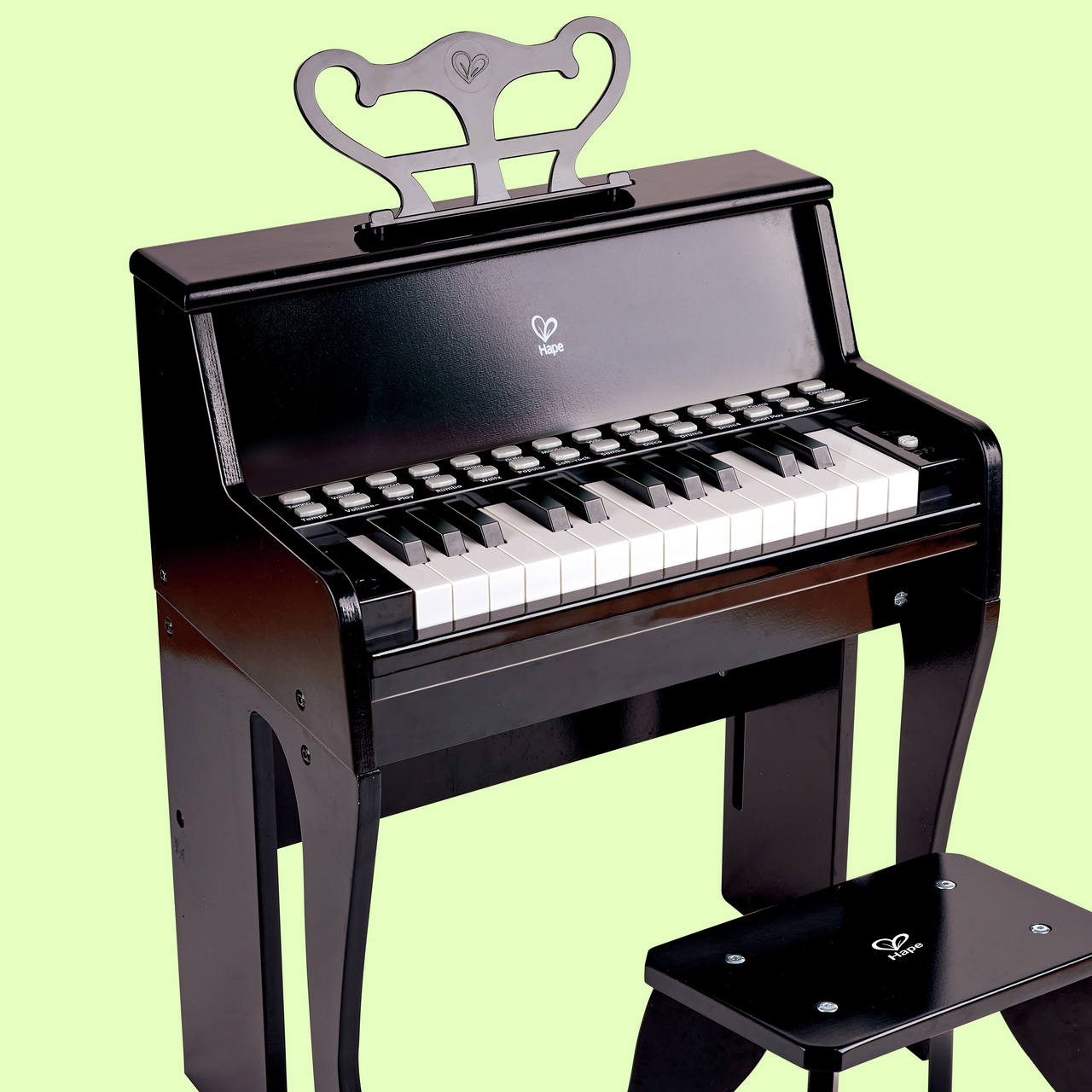 Leuchttasten-Piano mit Hocker, schwarz Leuchttasten-Piano mit Hocker, schwarz