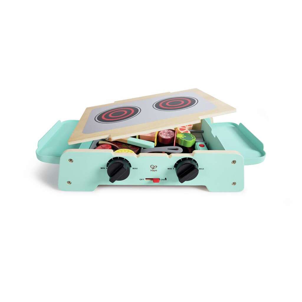 Grill mit gusseiserner Pfanne Grill mit gusseiserner Pfanne