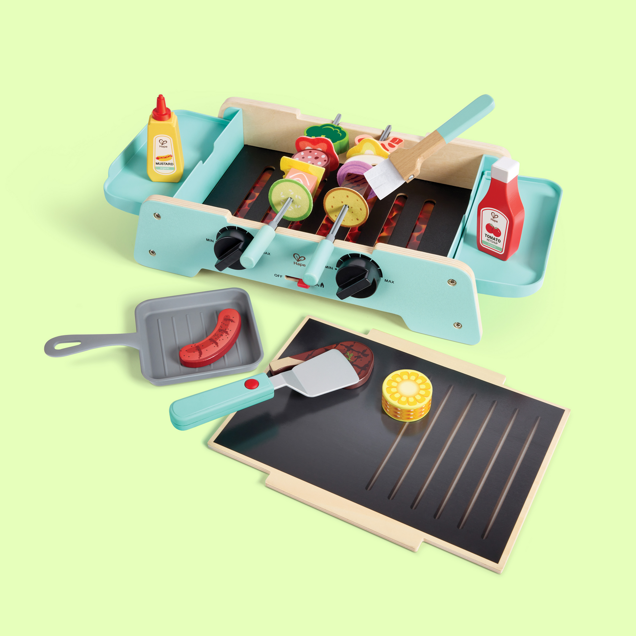 Grill mit gusseiserner Pfanne Grill mit gusseiserner Pfanne