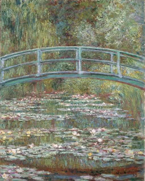 Original: Brücke über einen Seerosenteich