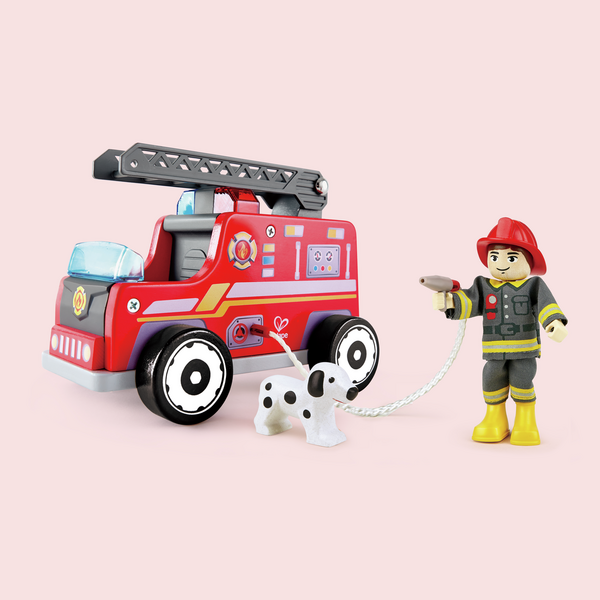 Set vigile del fuoco, camion e cagnolino