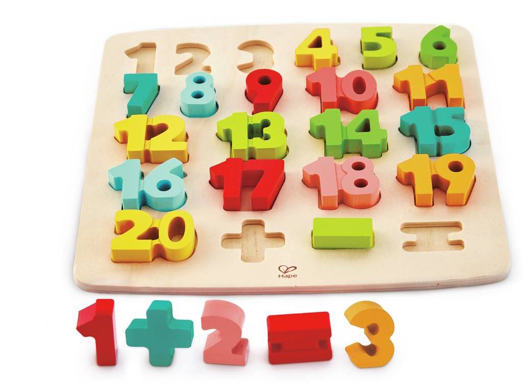 Puzzle mit Zahlen und Rechensymbolen 