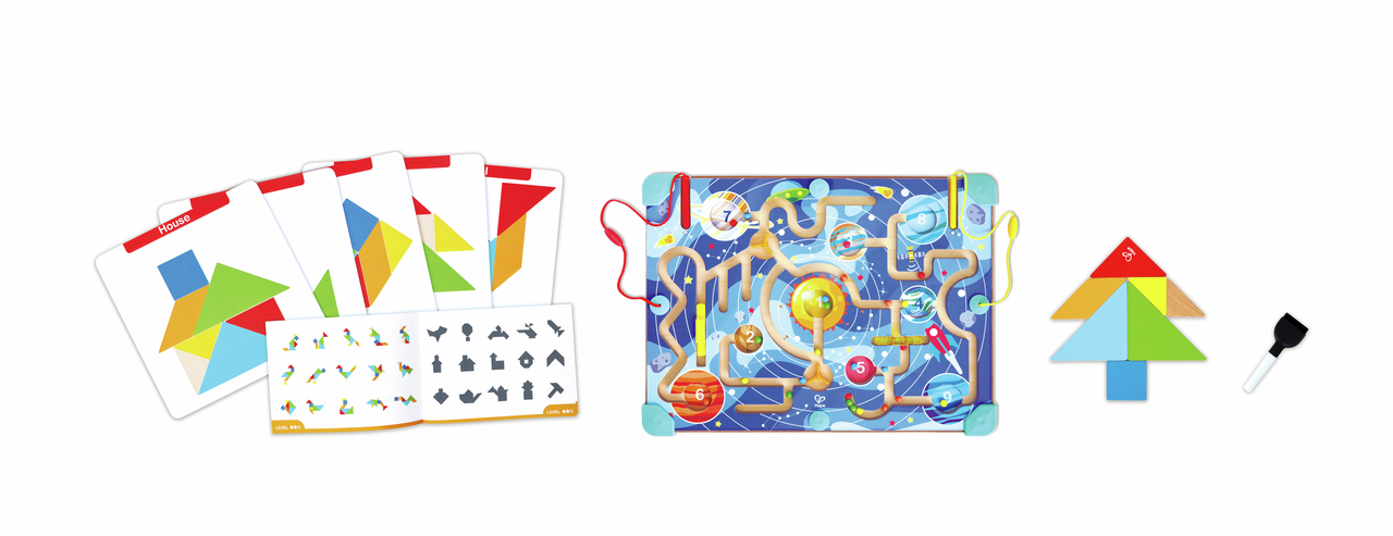 Labyrinth- & Tangram-Tafel „Weltraum” Labyrinth- & Tangram-Tafel „Weltraum”