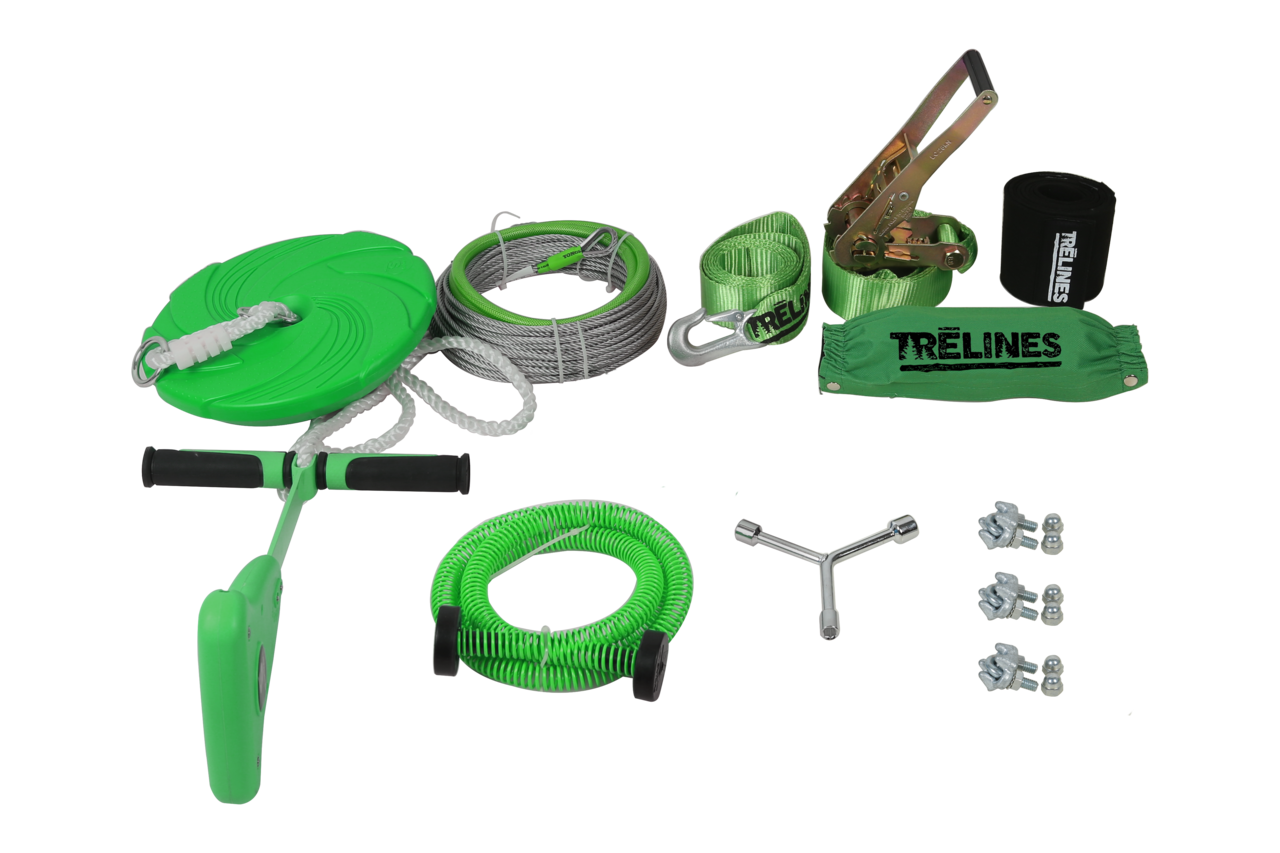 Seilrutsche mit Bremse (30 m + Schnellaufbau) Seilrutsche mit Bremse (30 m + Schnellaufbau)