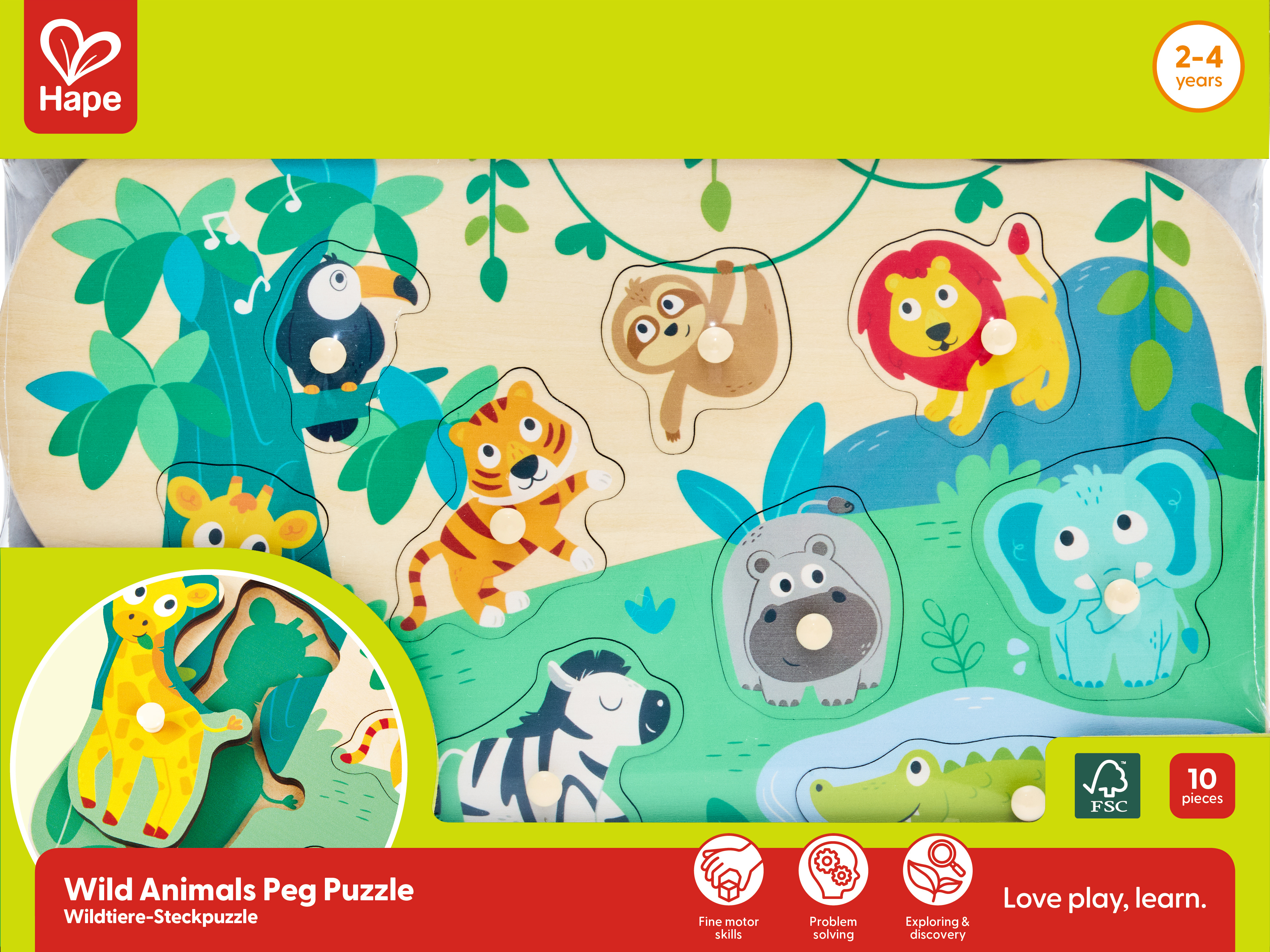 Wildtiere-Steckpuzzle