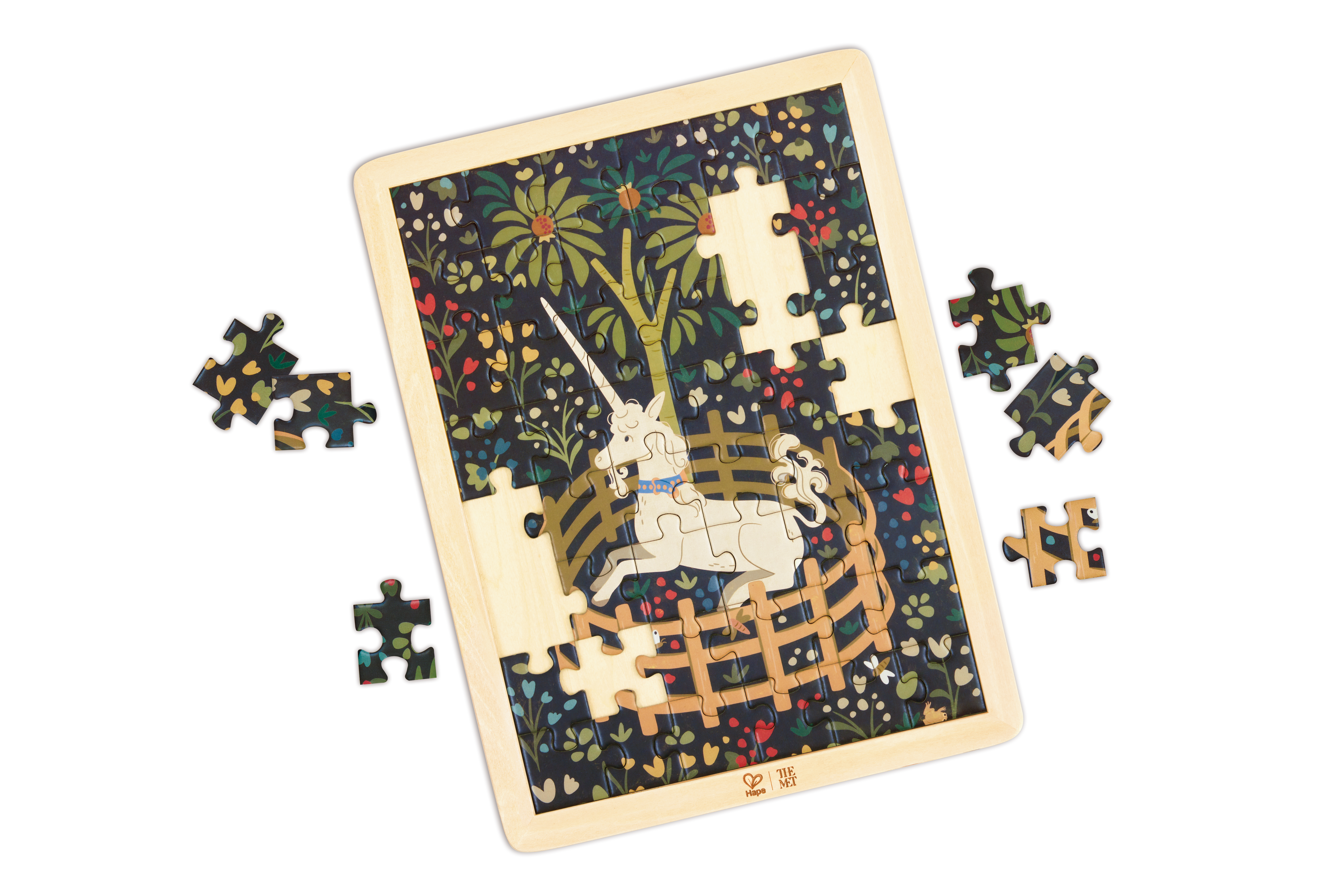 Puzzle "Das Einhorn ruht in einem Garten"
