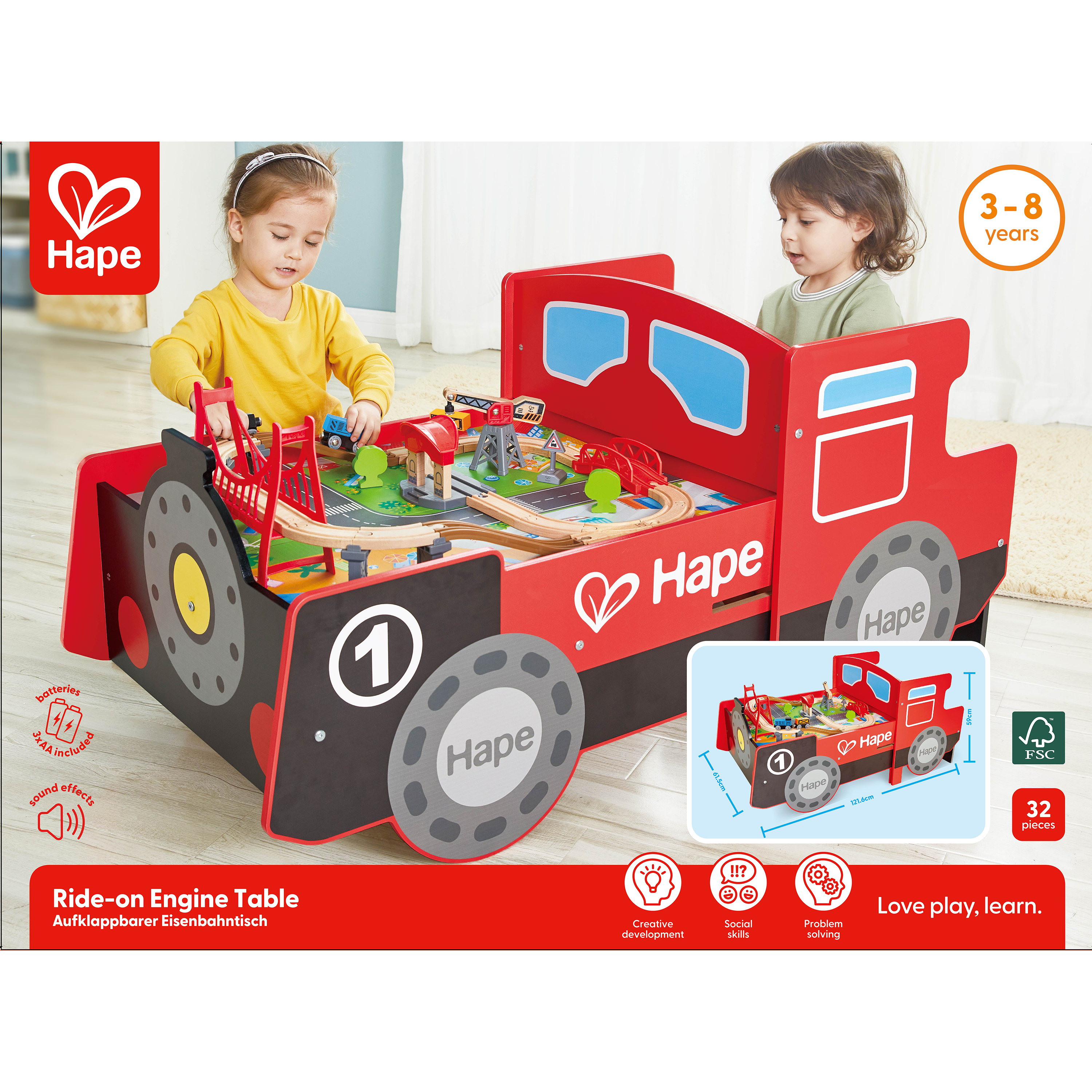 Aufklappbarer Eisenbahntisch