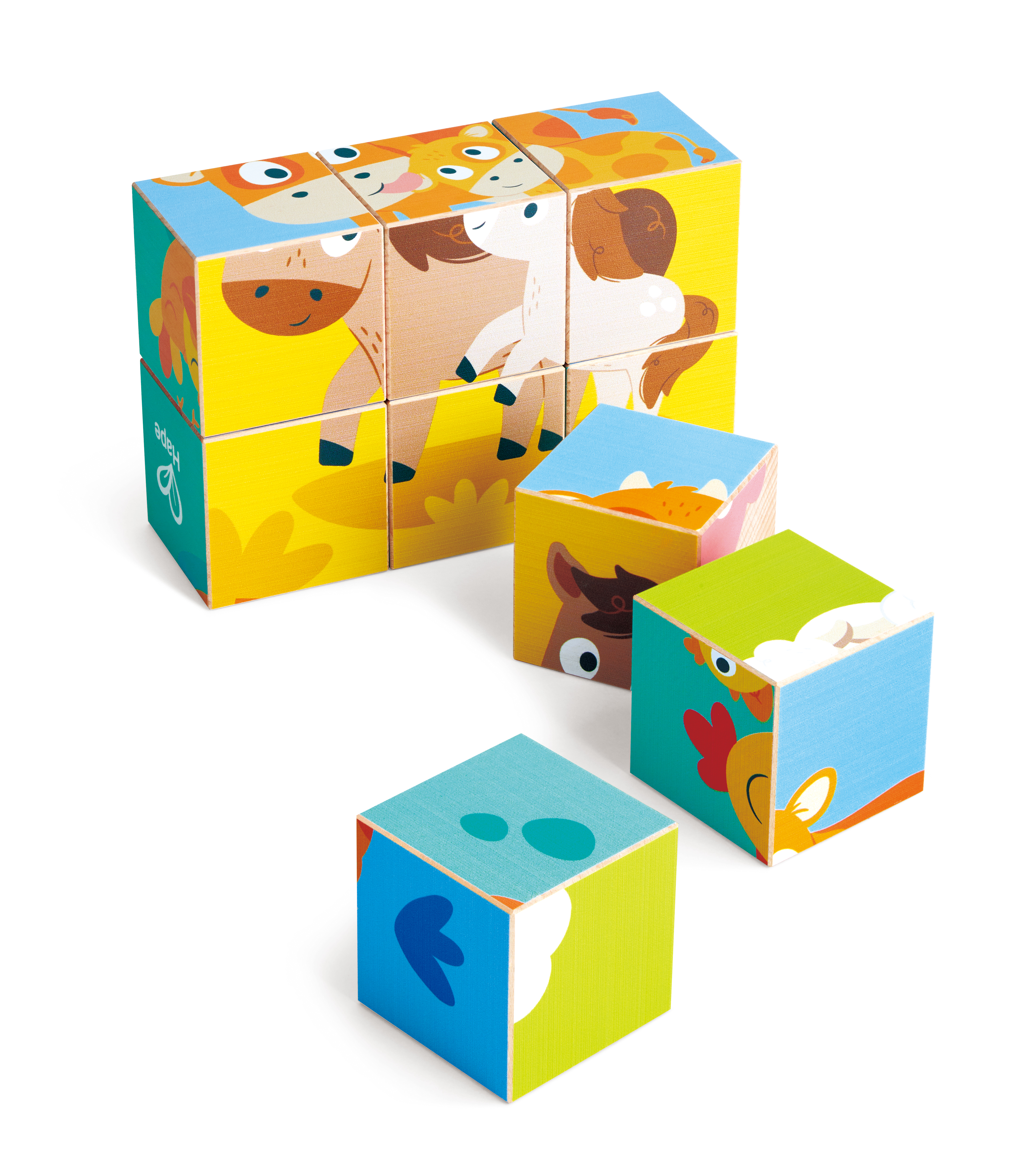 Bauernhoftiere-Blockpuzzle