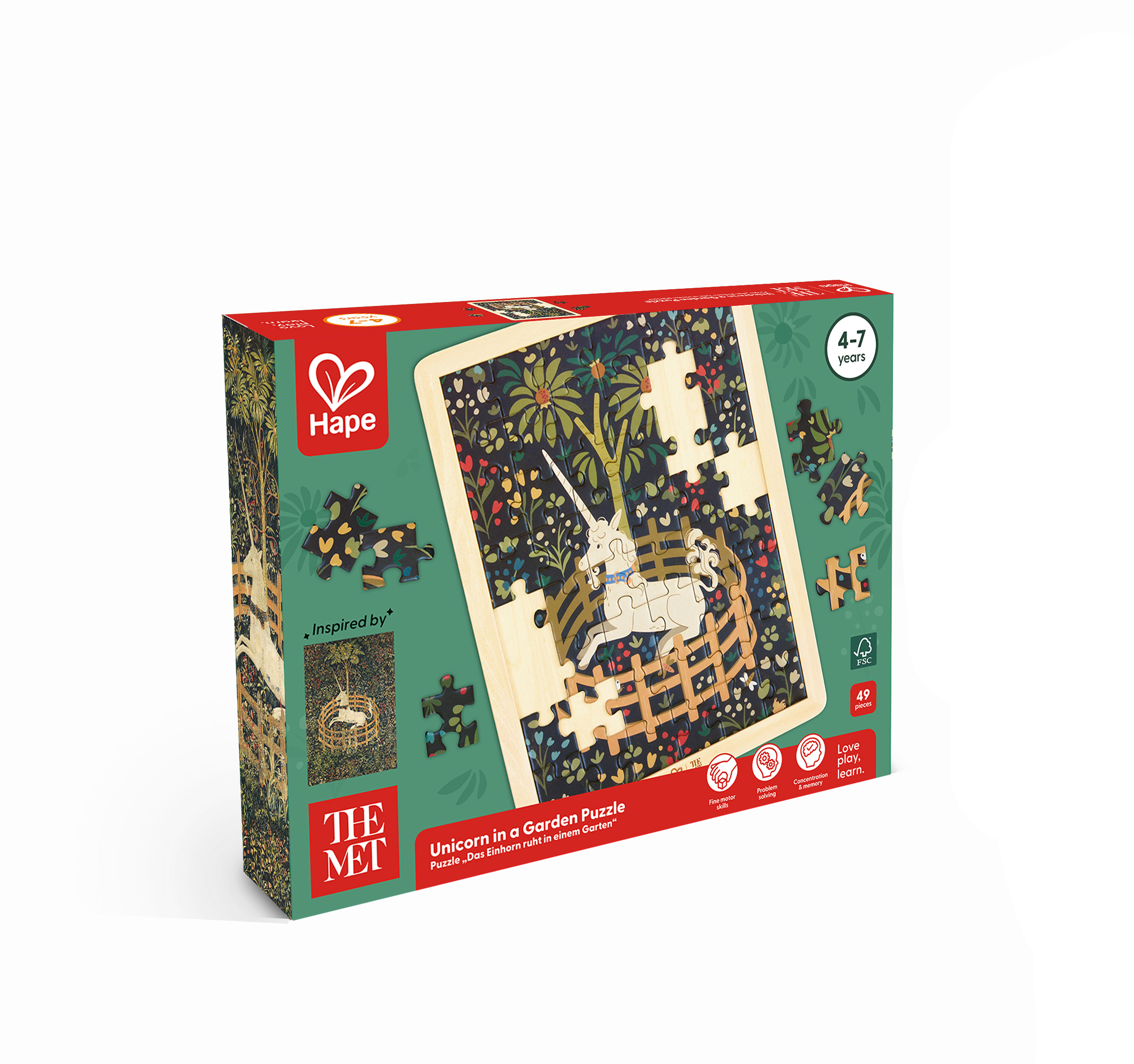 Puzzle "Das Einhorn ruht in einem Garten"