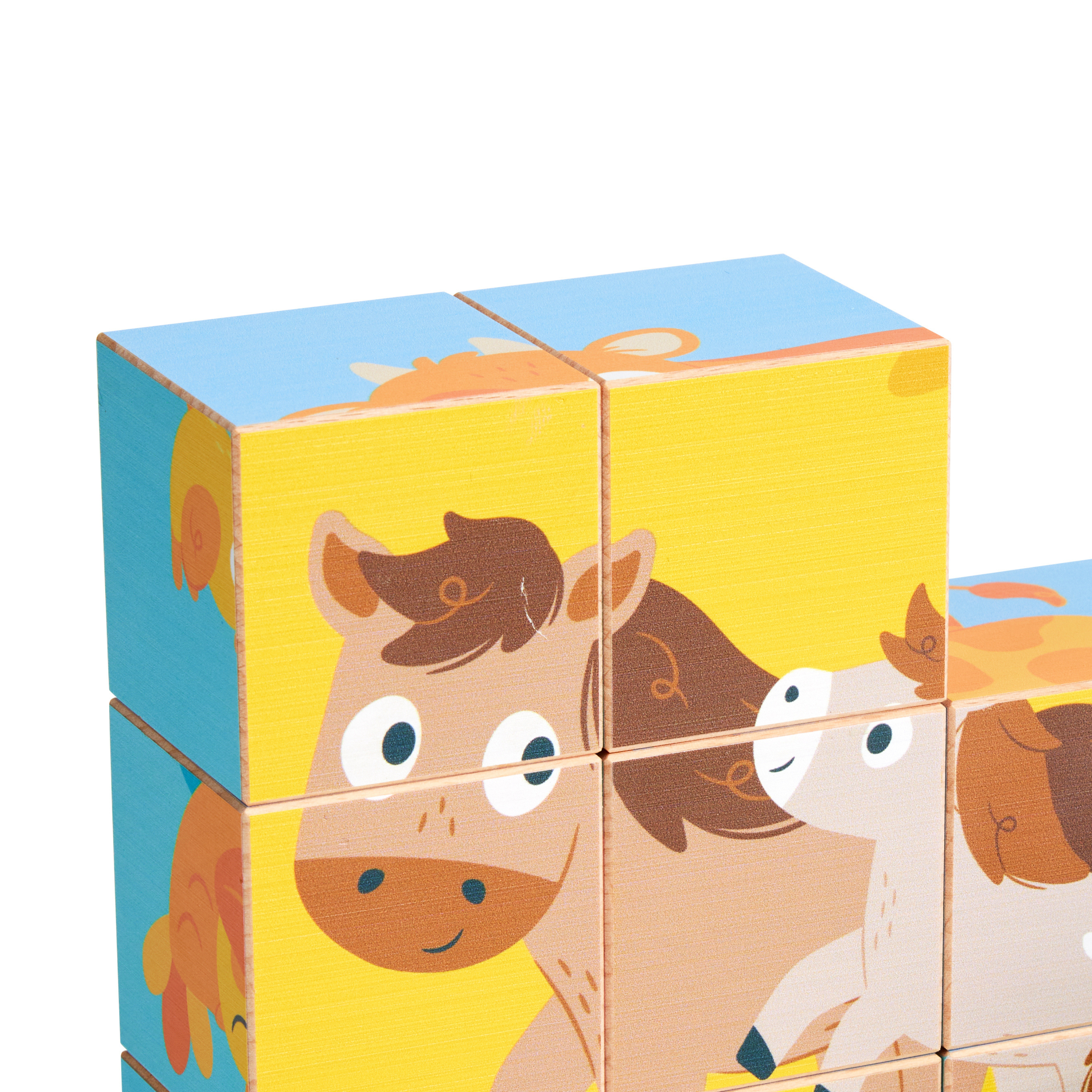Bauernhoftiere-Blockpuzzle