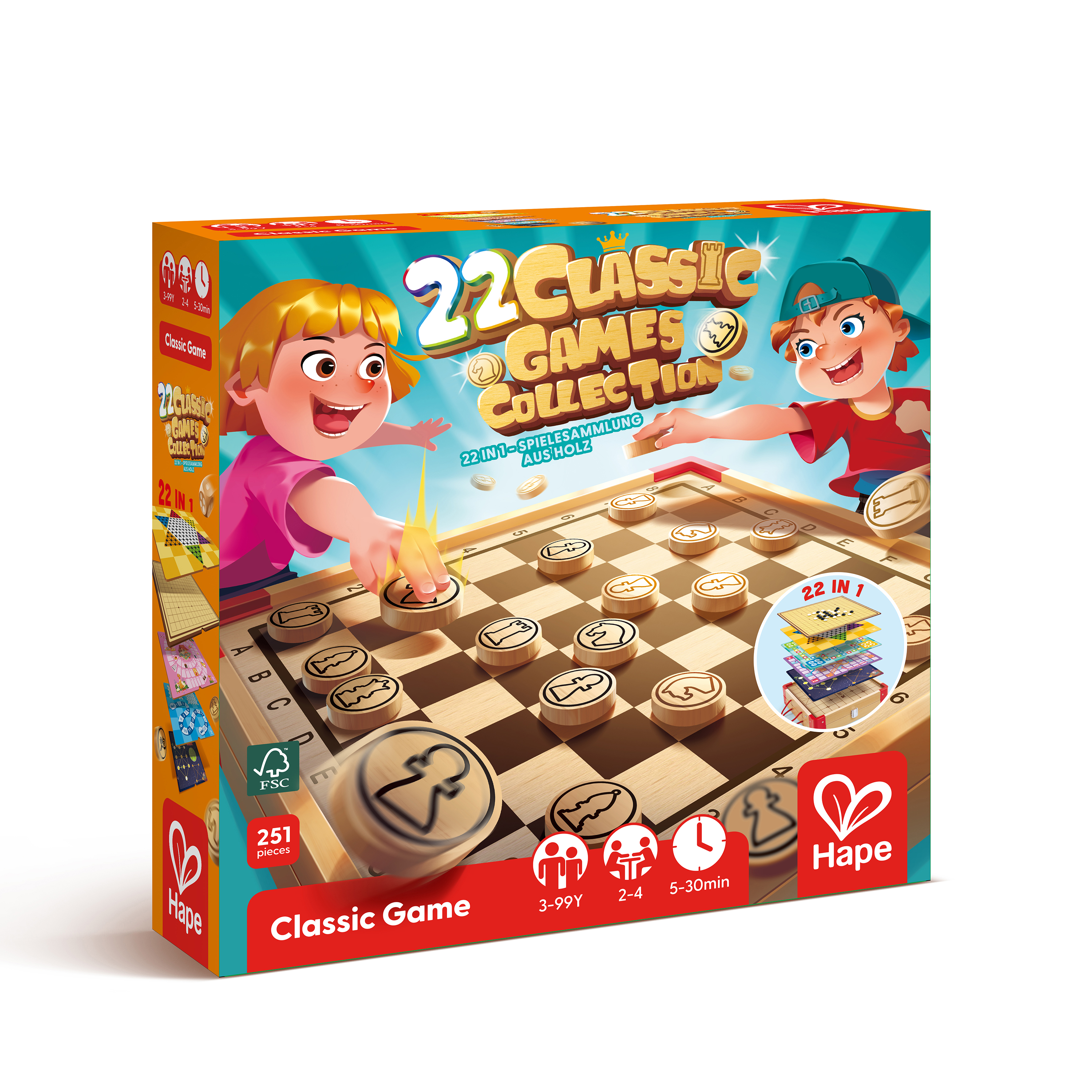 22-in-1 Spielesammlung aus Holz