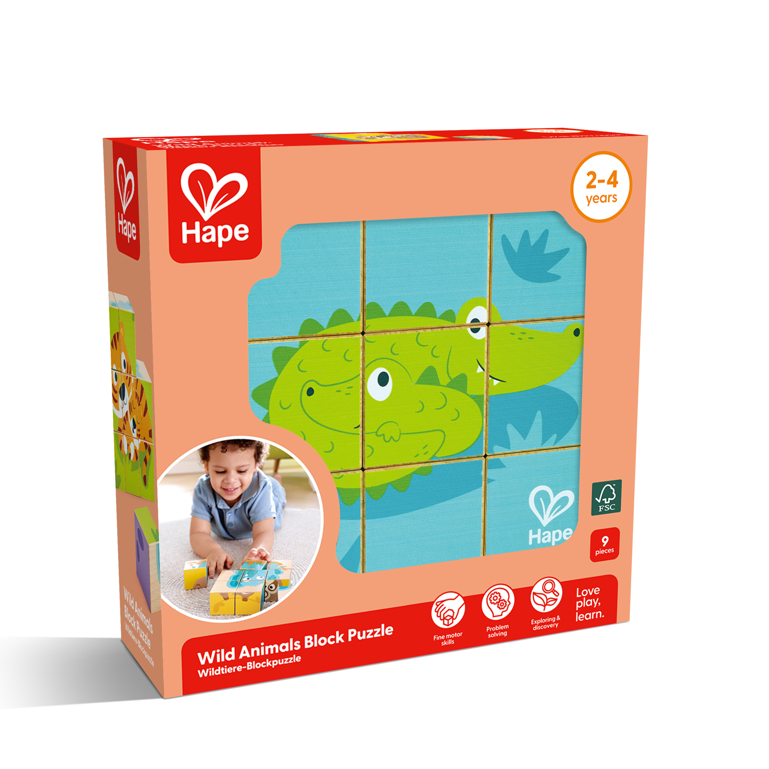 Wildtiere-Blockpuzzle