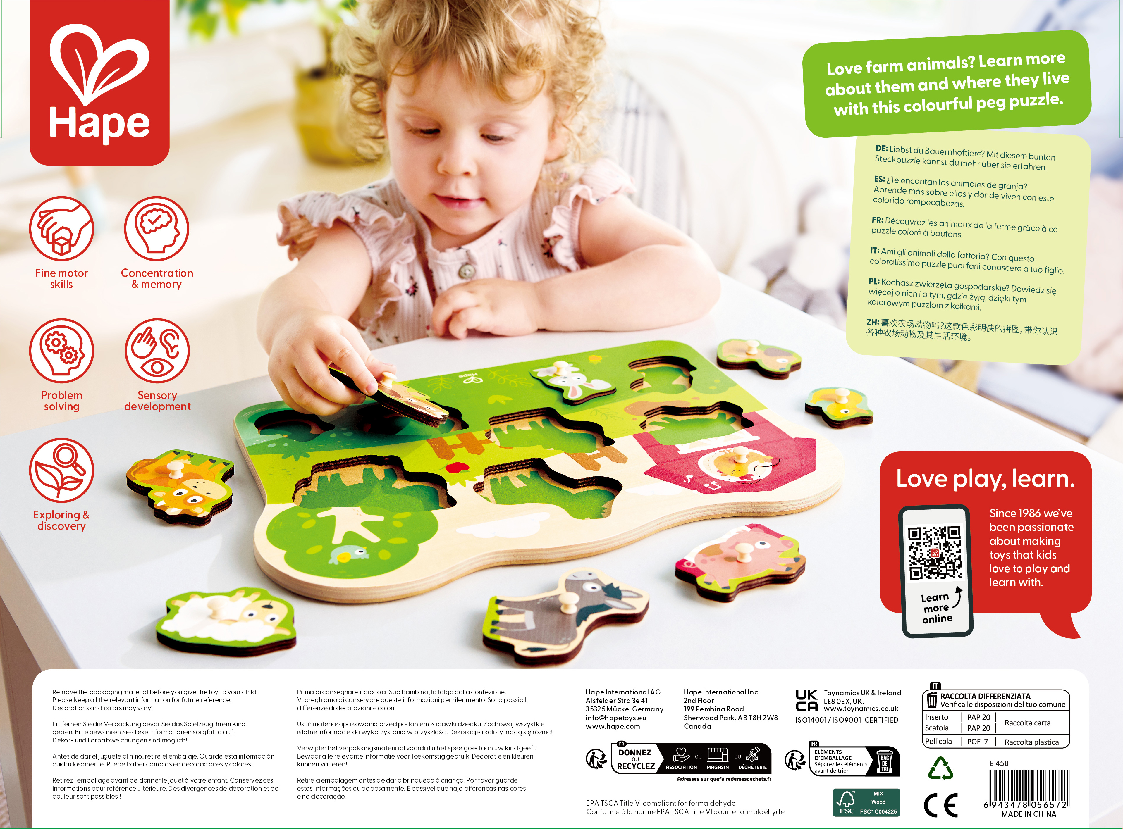 Bauernhof-Steckpuzzle