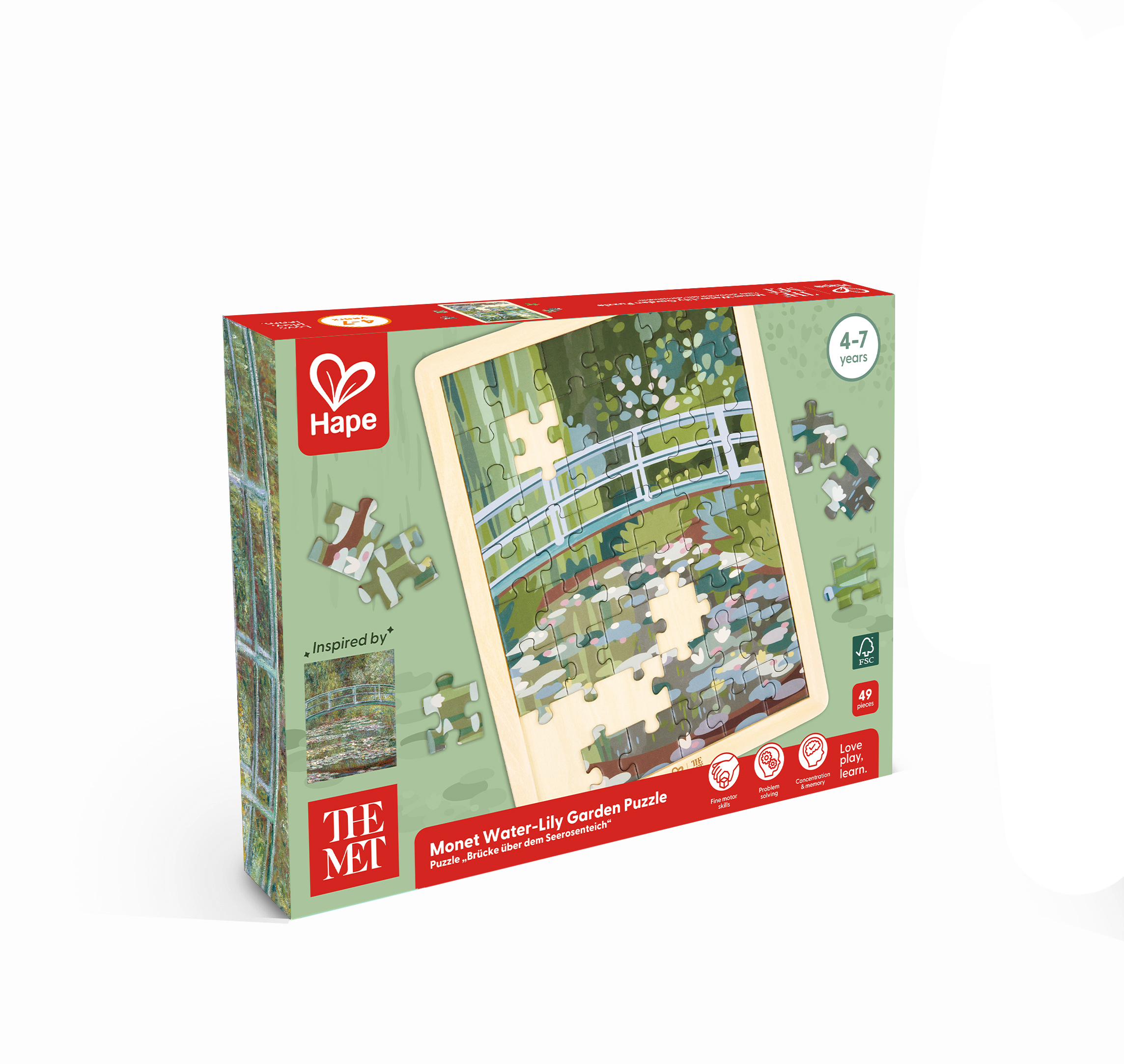 Puzzle "Brücke über einen Seerosenteich"