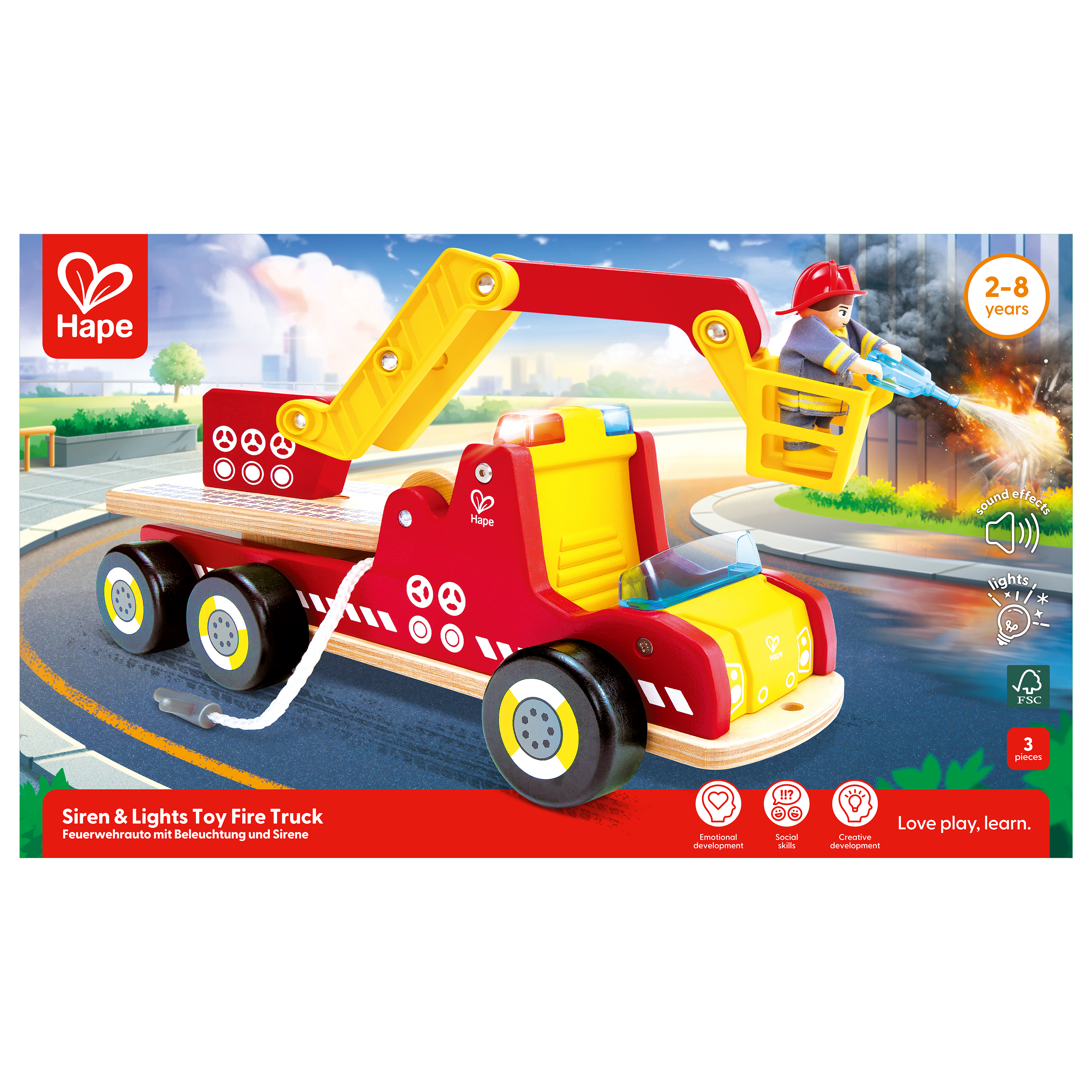Feuerwehrauto mit Beleuchtung und Sirene