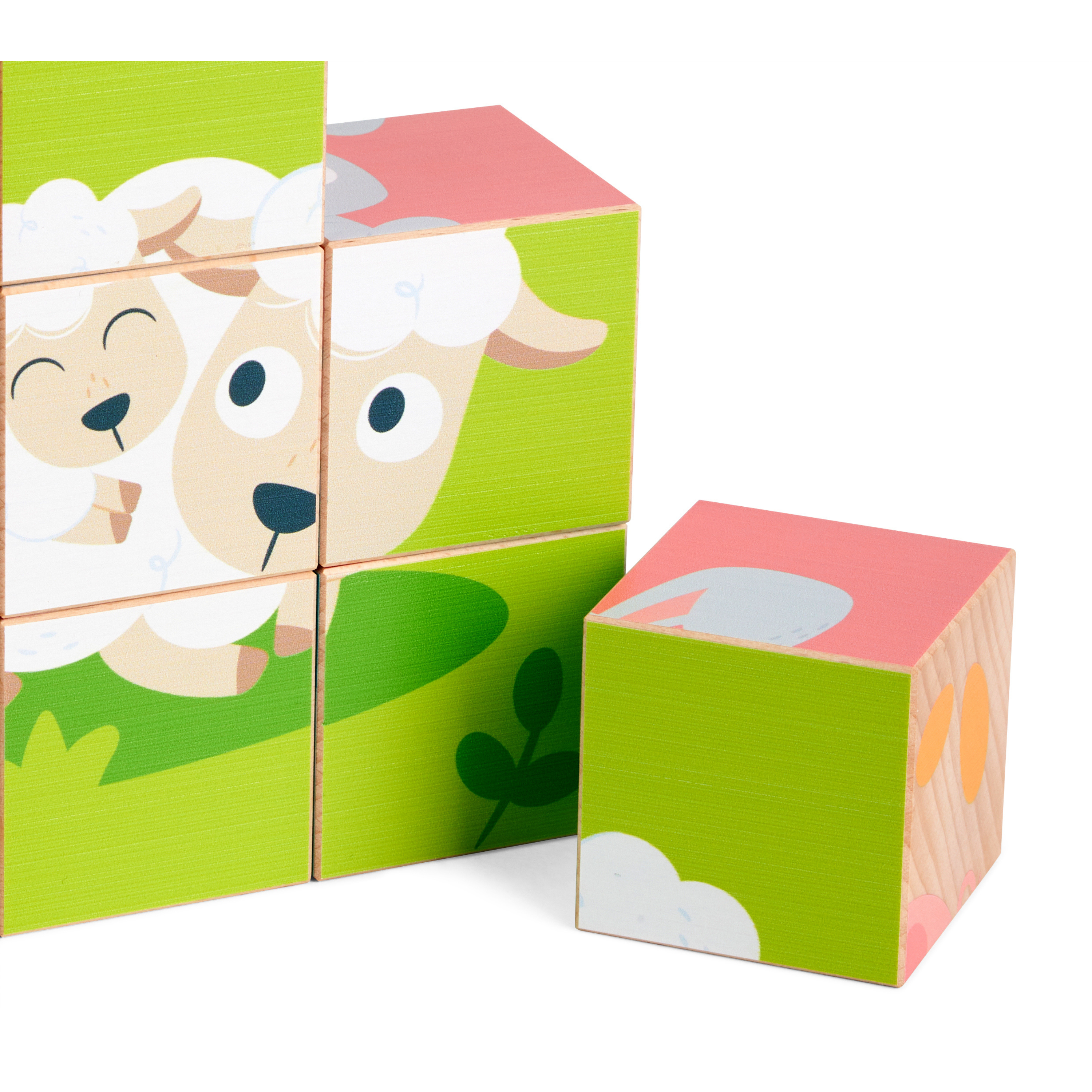 Bauernhoftiere-Blockpuzzle