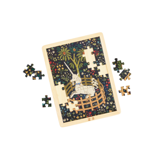 Puzzle "Das Einhorn ruht in einem Garten"
