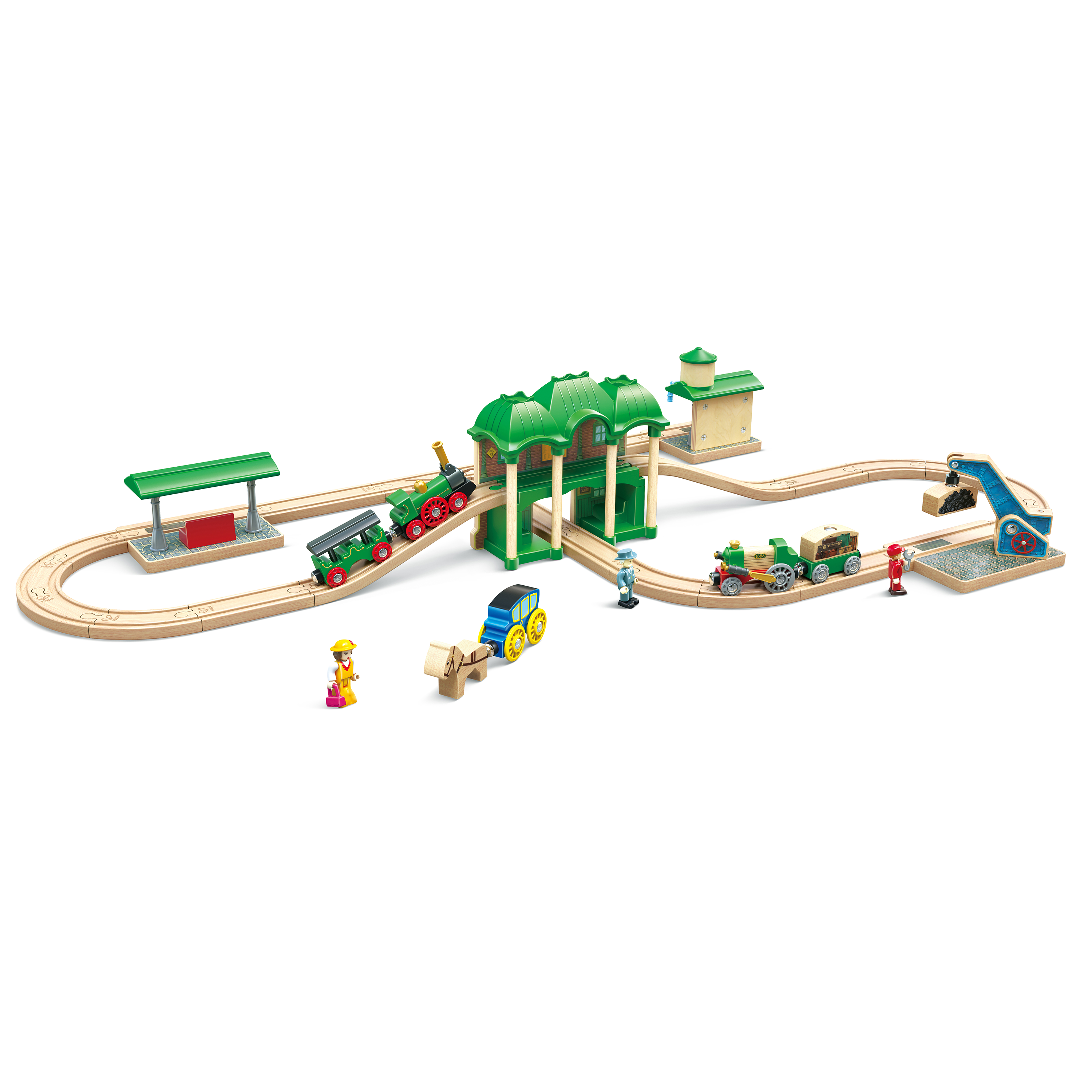 Retro-Zug- und Bahnhofsset