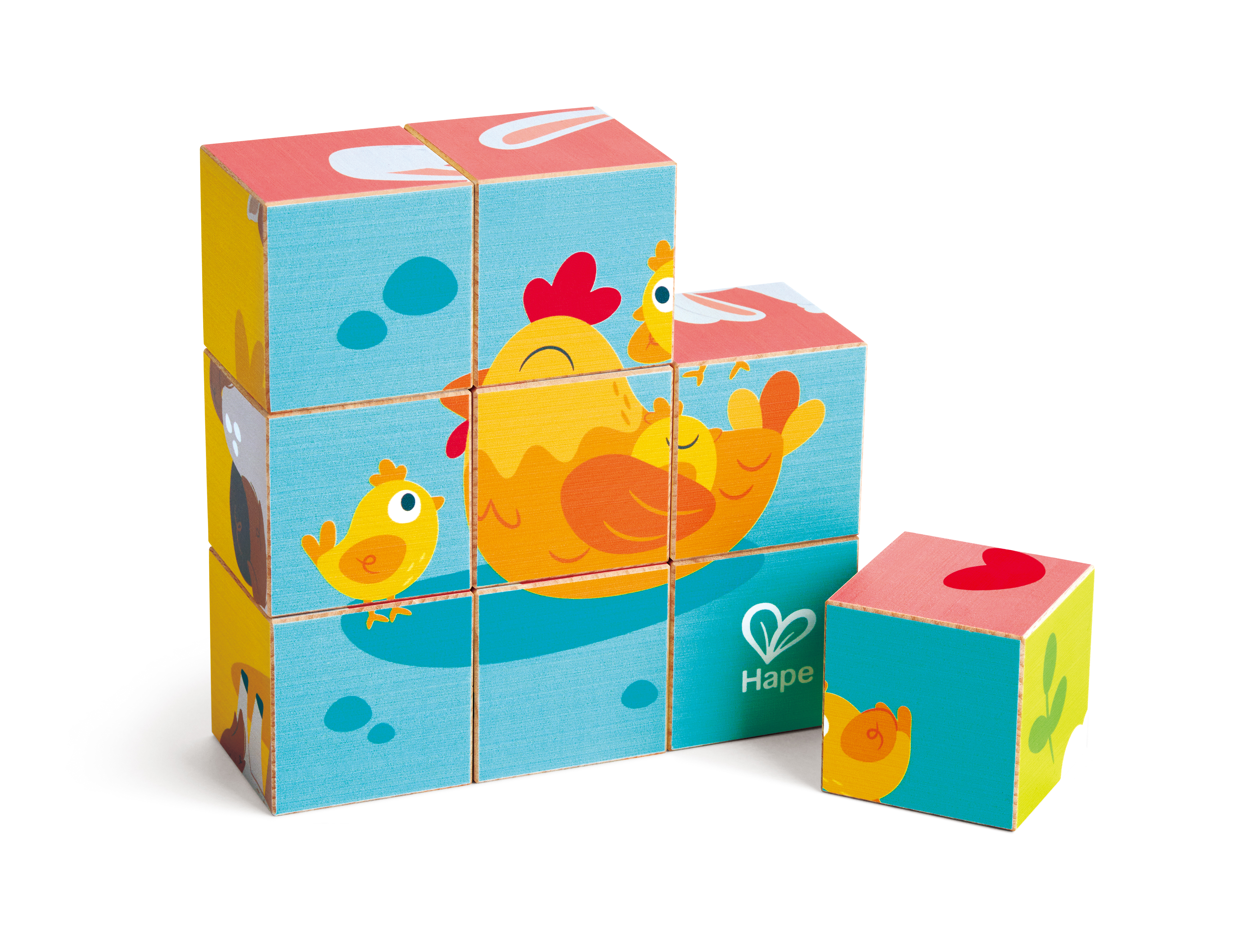 Bauernhoftiere-Blockpuzzle