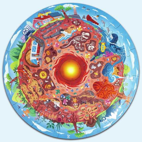 Puzzle circulaire centre de la Terre